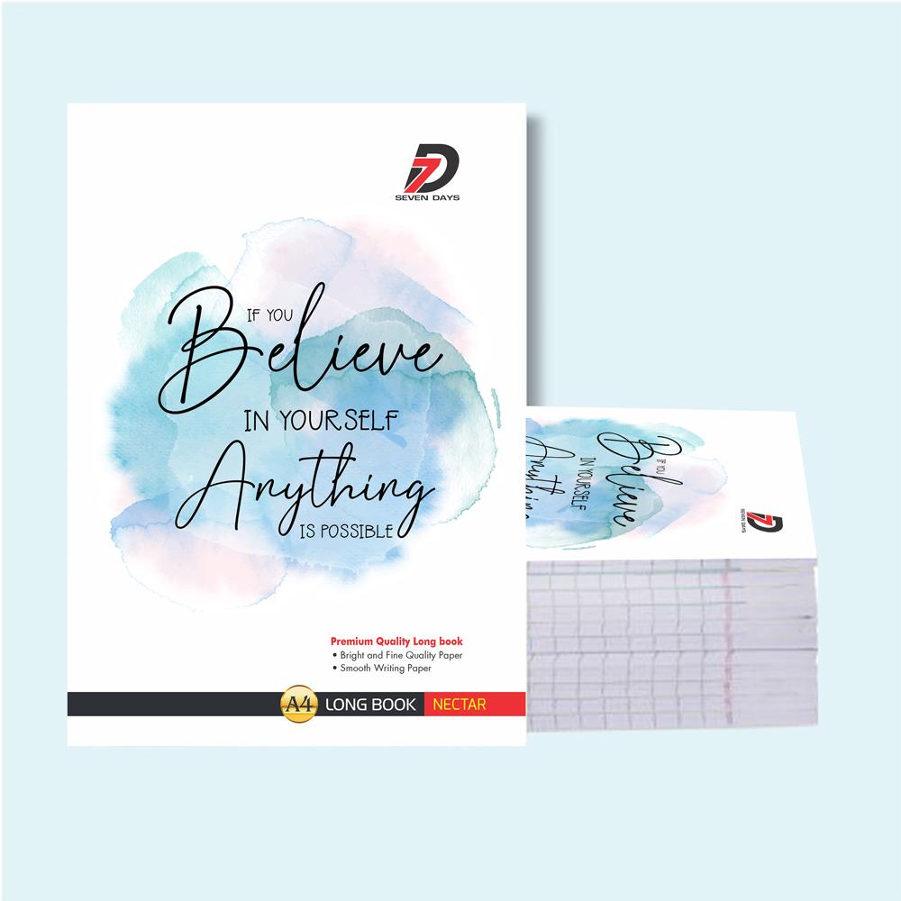 Authentic Series 200 Pages English E.V.S. Notebook - Super Jumbo Interleaf Practical Exercise Book with One Side Four Line and One Side Plain - Ultra High-Capacity Project Book by CTC BOOK WORLD PVT. LTD.