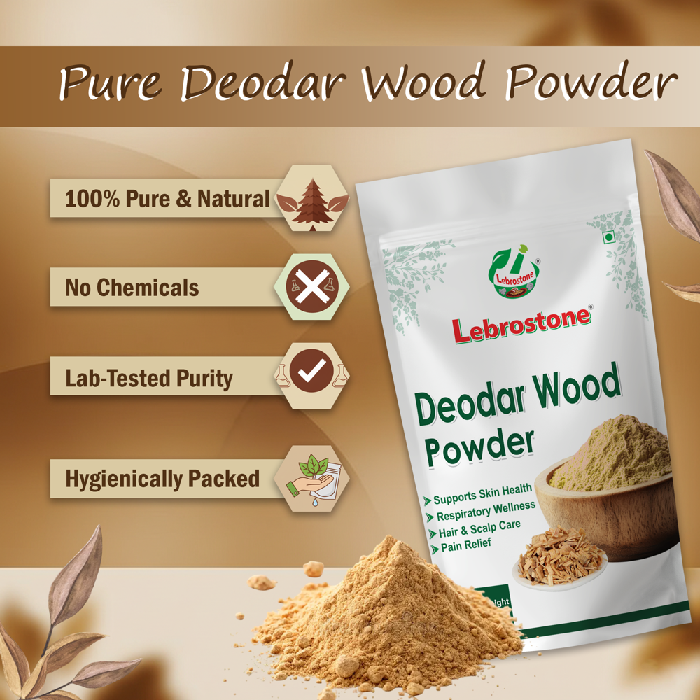 Lebrostone Deodar Wood Powder Hair Care, Skin Detox & Mind Soothing Powder(100g)
