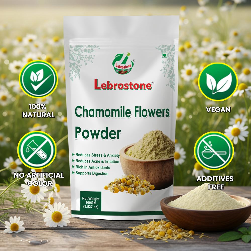 Lebrostone Chamomile Flowers Powder  Supports Heart Health, Digestion & Immunity| 100g