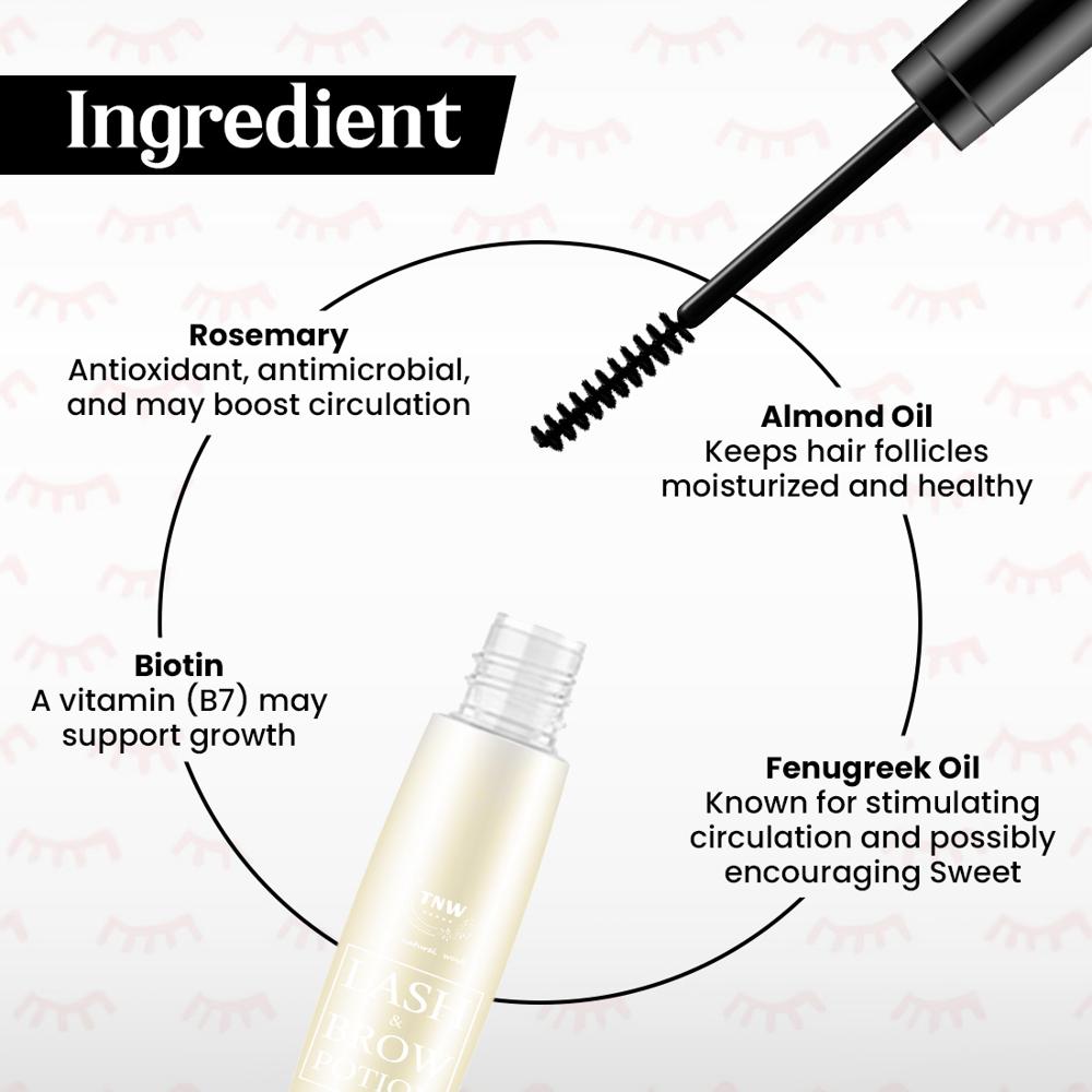 Lash and brow Potion Growth Booster Oil with Biotin