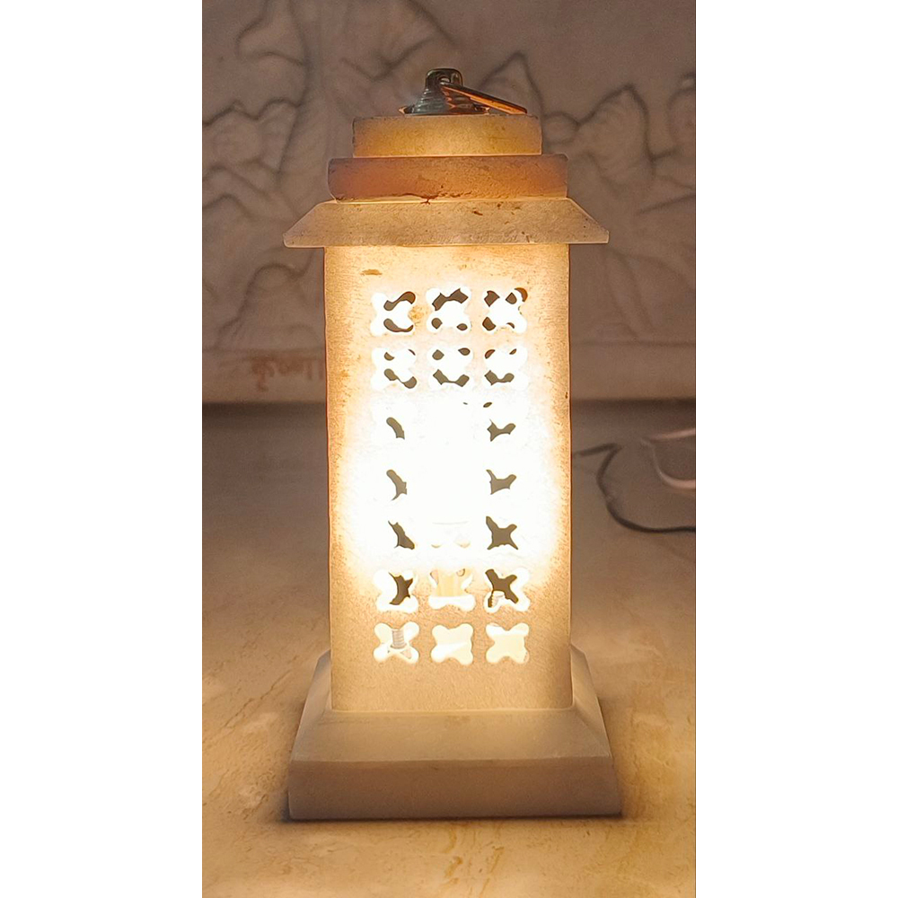 White marble Jali Lamp
