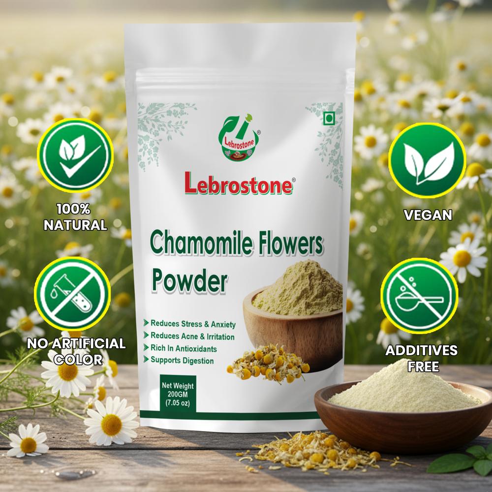 Lebrostone Chamomile Flowers Powder  Supports Heart Health, Digestion & Immunity| 200 