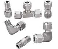 Stainless Steel Compression Fittings - Coating Type: None (natural Finish)