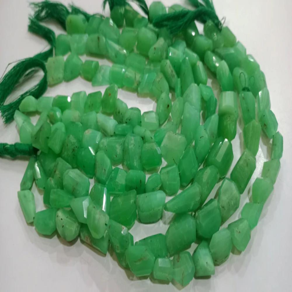 Natural Chrysoprase Nugget Shape Briolette Tumbled 12 to 20mm Beads Sold Per Strand 8 inches Long