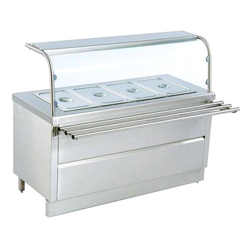 Hot Bain Marie With Glass Display Counter