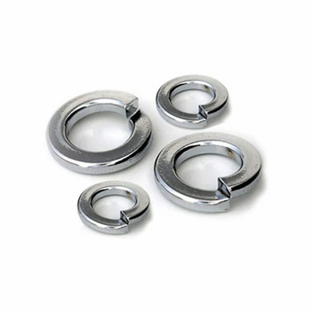 Stainless Steel Spring Washer - Durable Polished Stainless Steel, Split Lock Split Ring Design For Industrial Vibration Resistance
