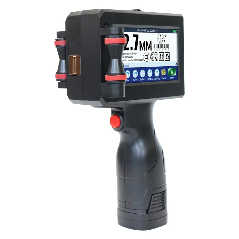 TIJ handheld printer for batch, MRP, QR, barcode printing