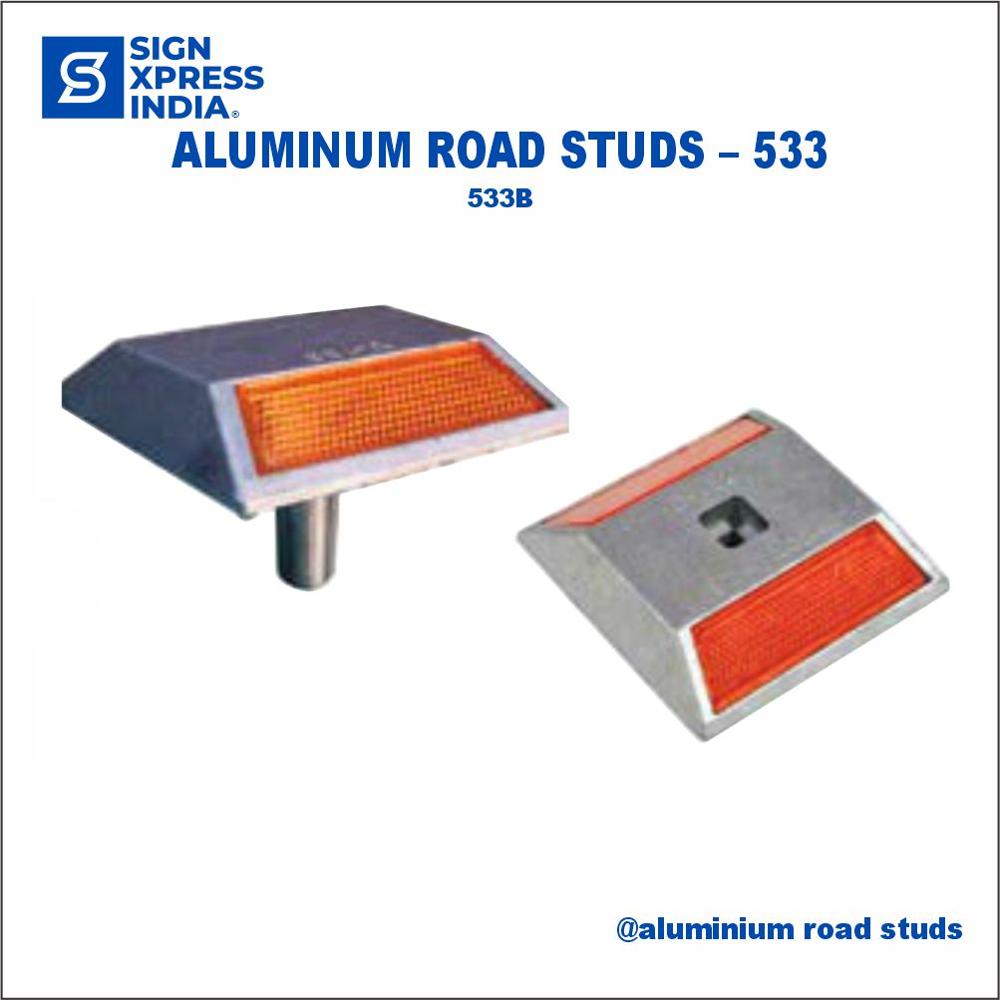 Reflective Aluminium Road Studs With Shank - 533B - Color: Grey