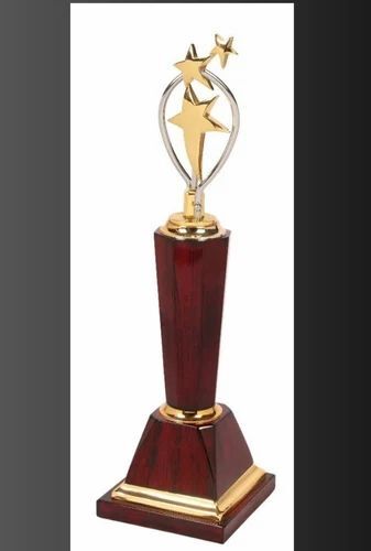 Wood And Brass Golden Multiple Trophy