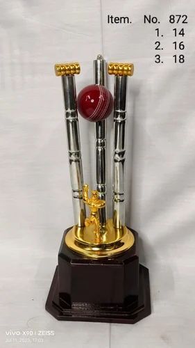 Cricket Metal Trophy