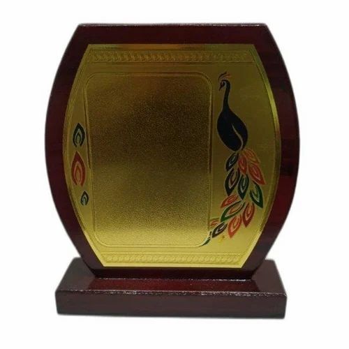 Wooden Peacock Printed Sport Trophy