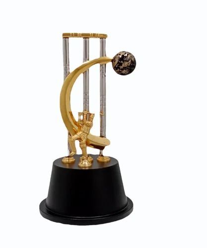 Aluminum Golden With Silver Cricket Trophy Aluminum Golden With Silver Cricket Trophy