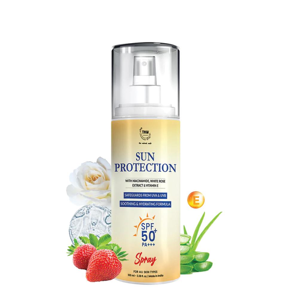 सूर्य संरक्षण SPF 50 स्प्रे PA+++ के साथ