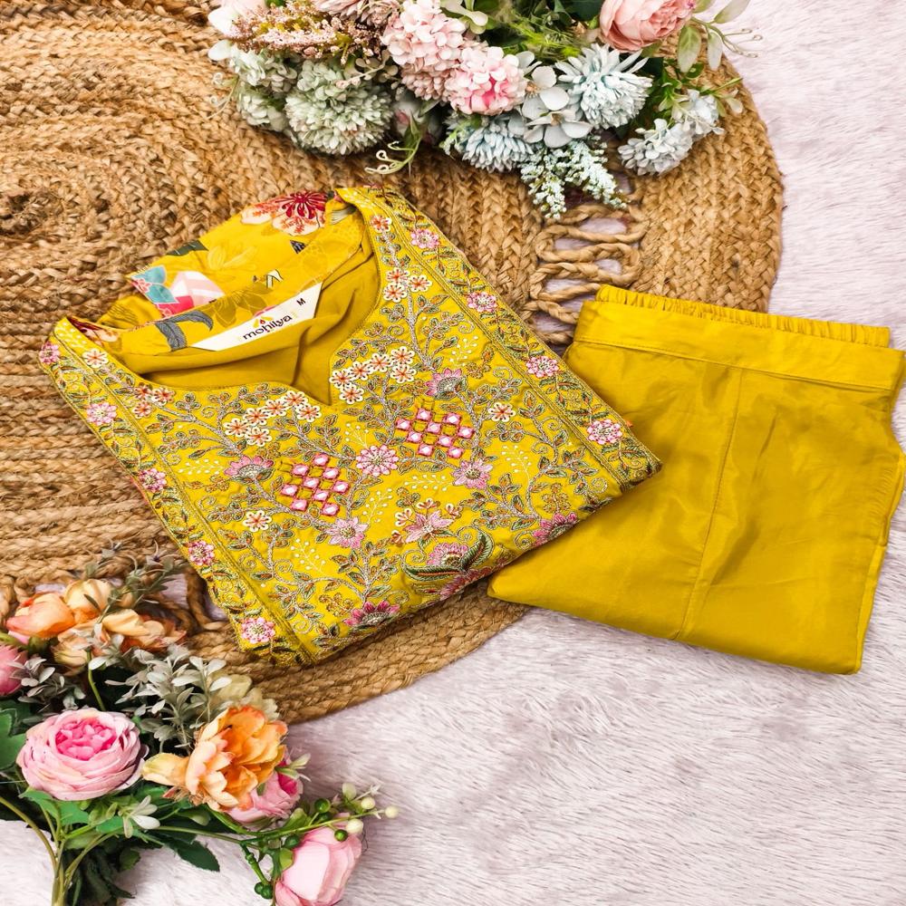 Heavy Kaftan Plazzo Set - Application: Wedding Appropriet