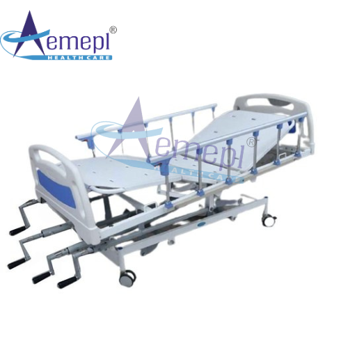 5 Function Icu Bed - 80x35.5x28 Inch, White Steel Construction | 4 Castors, 2-fold Design, New Condition, Accessories Included