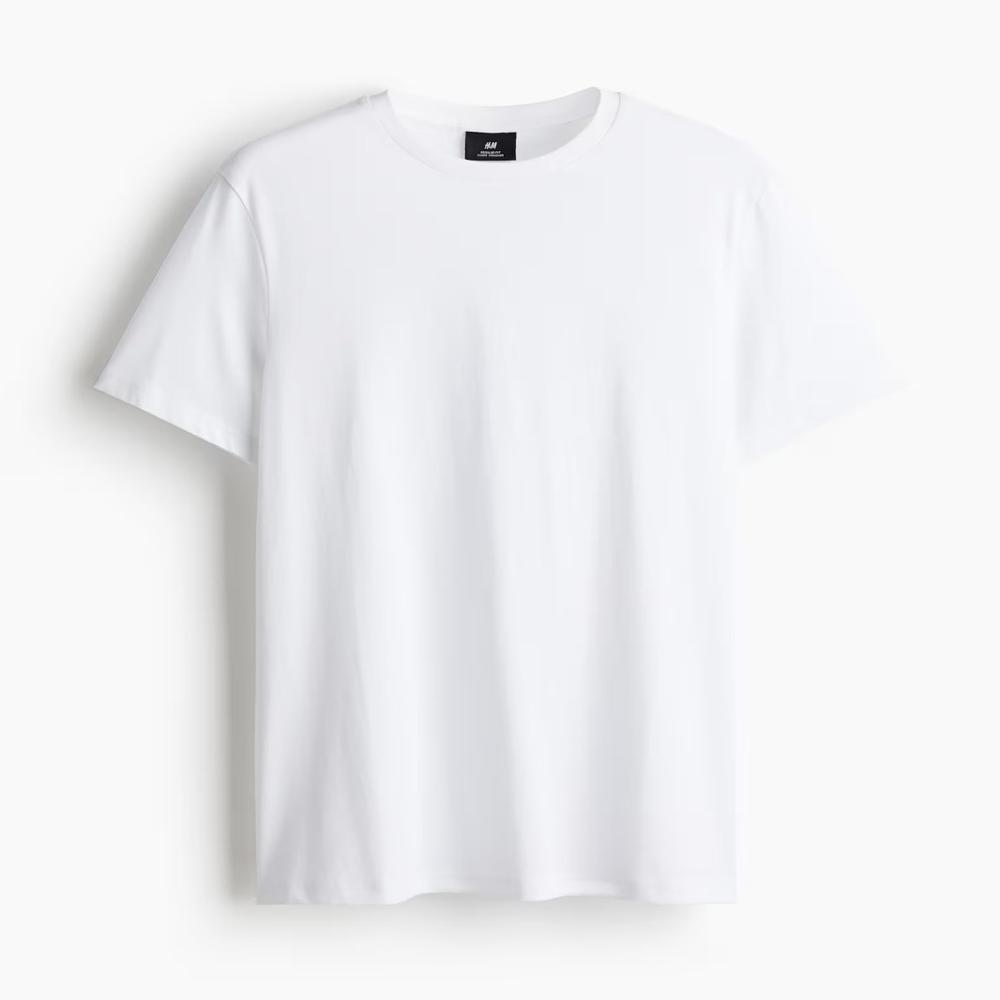 M11501 H&M Mens REGULAR FIT White Tees