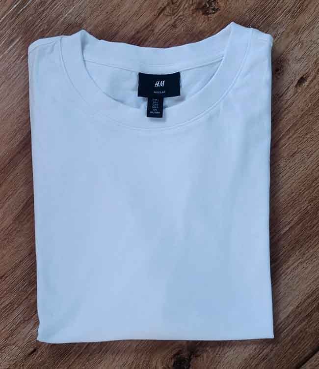 M11501 H&M Mens REGULAR FIT White Tees