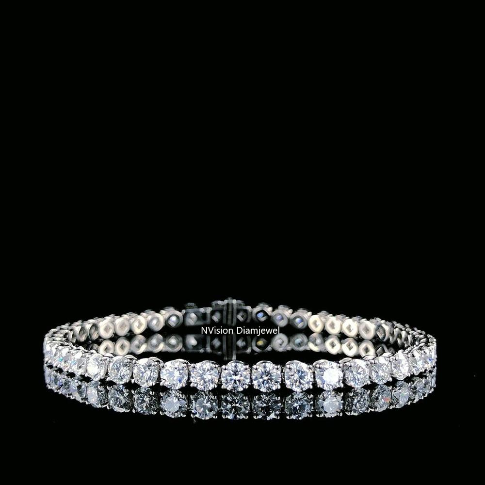 Forever Bling Natural Diamond Tennis Bracelet in 14KT WG