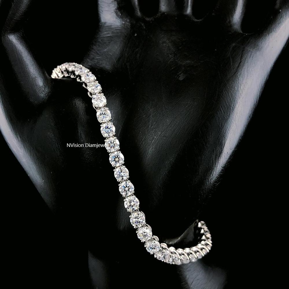 Forever Bling Natural Diamond Tennis Bracelet in 14KT WG