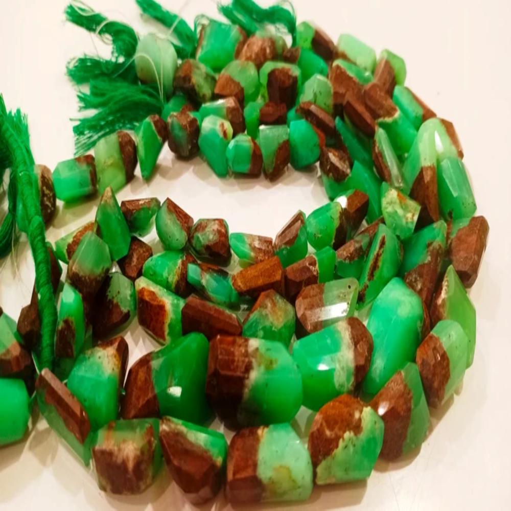 Natural Chrysoprase Nugget Shape Briolette Tumbled 12 to 20mm Beads Sold Per Strand 8 inches Long