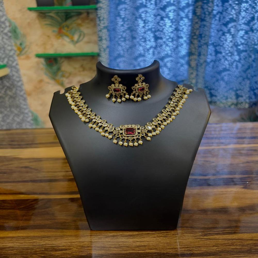 Ruby Pearl Regal Heritage Necklace Set