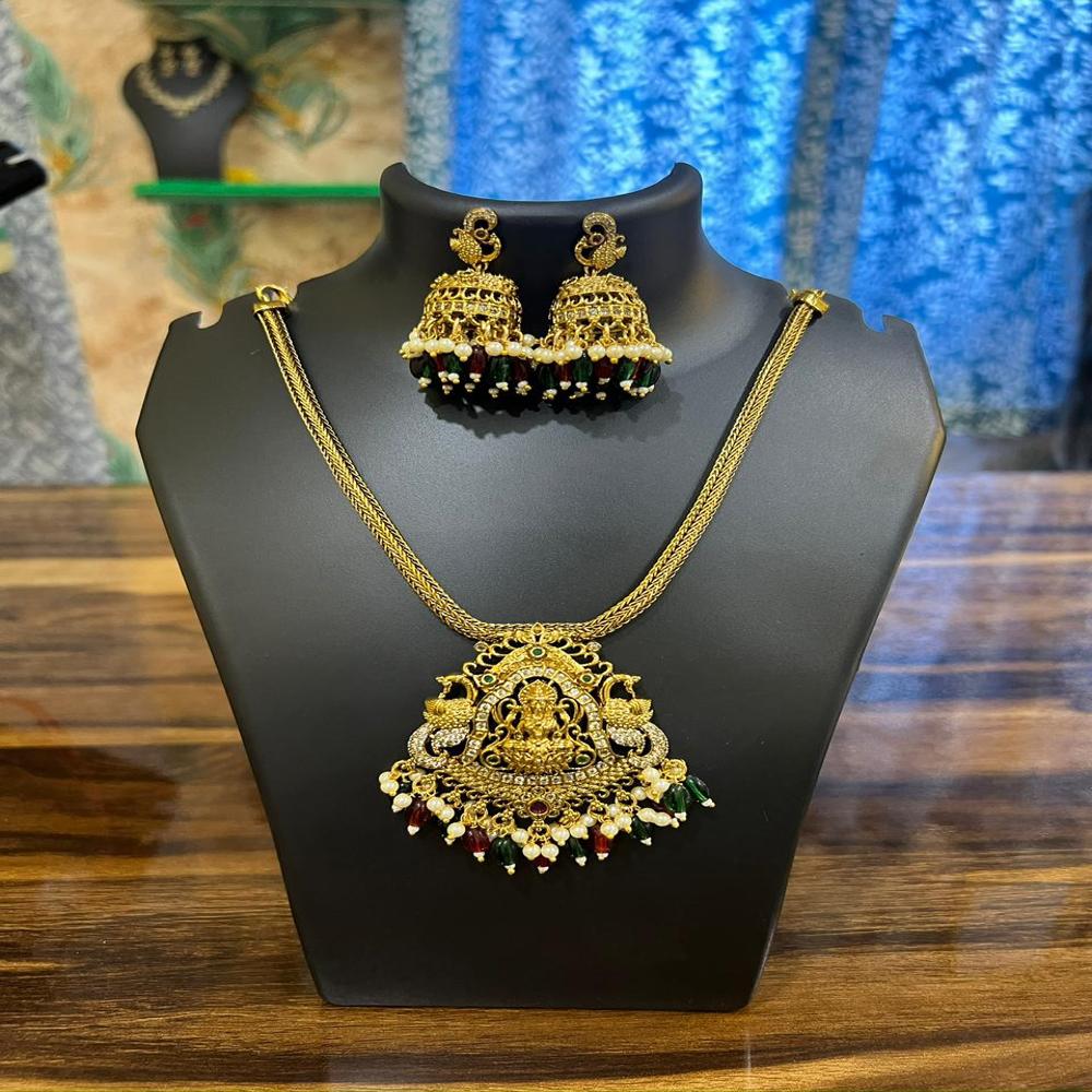 Lakshmi Mayura Temple Necklace Set - Color: Different Available