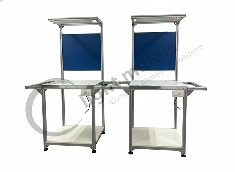 Aluminium Silver Workstation Table | Industrial Work Tables