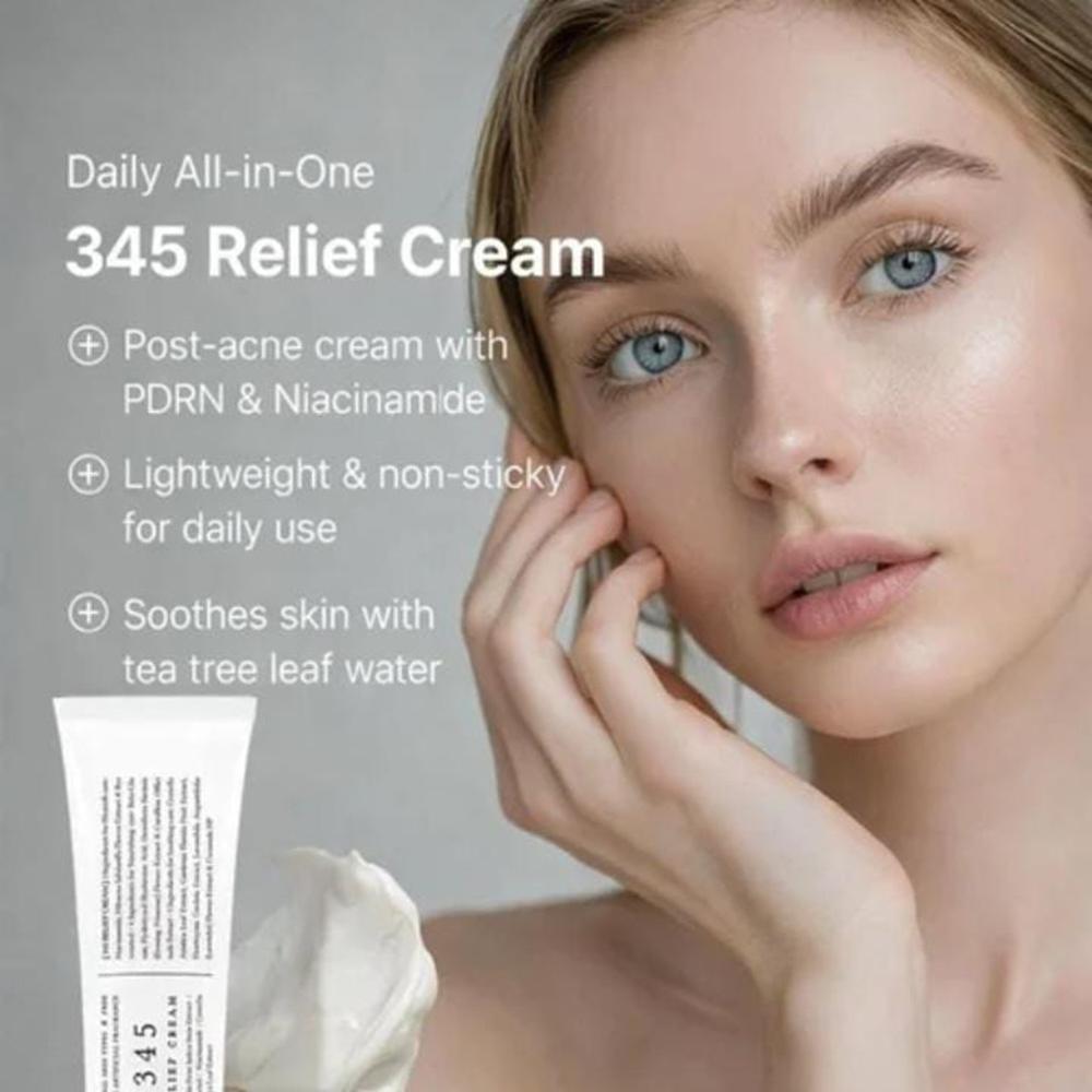 345 Relief Cream Daily Skin Care Face Moisturizer Cream Korean Daily Face Moisturizer Blemish Relief