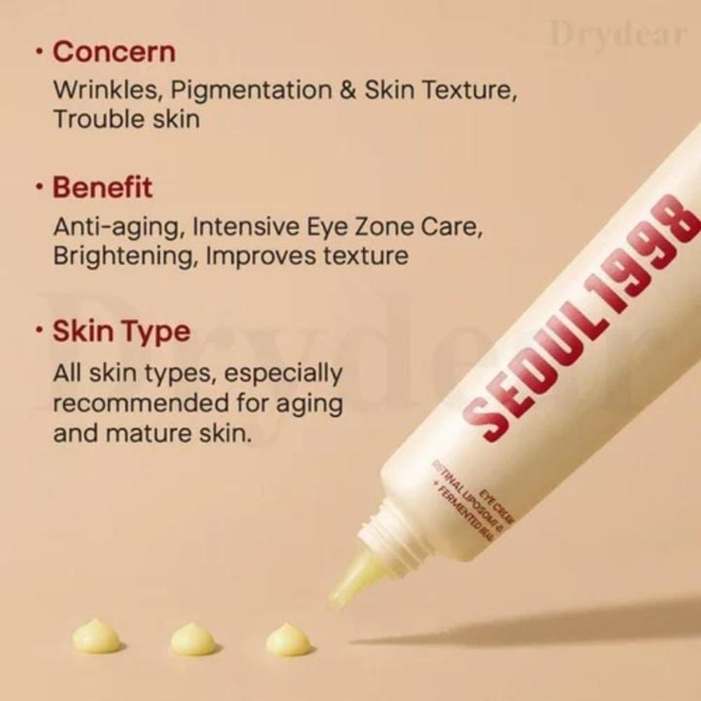 Seoul 1988 Eye Cream Dark Circle Cream Eye Cream Retinal Liposome Under Eye Cream Skin Texture Serum