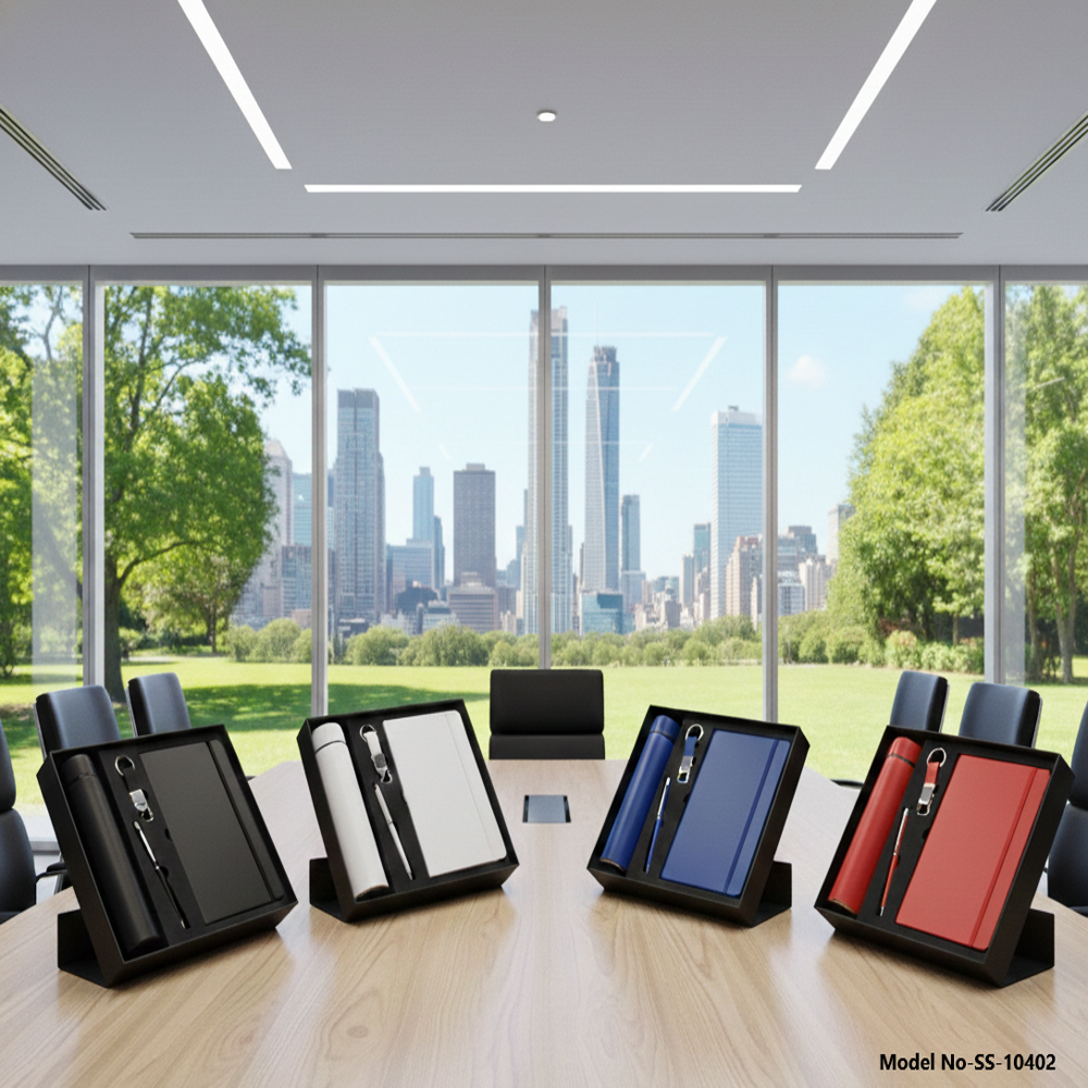 Luxury 4-in-1 Diary, Pen, Temperature Bottle & Keychain Combo (SS-10402)