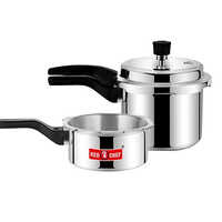 3ltr And 5ltr Deluxe Combo Cookers - Anodized Aluminium, Silver, Induction & Gas Compatible, Safety Valve