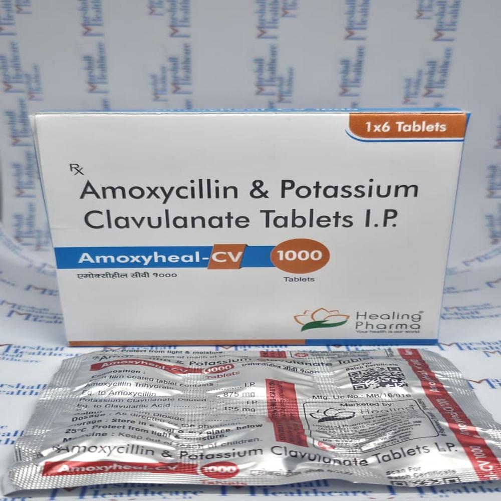 Amoxycillin & Potassium Clavulanate Tablets I.p. - Brand Name: Amoxyheal-cv