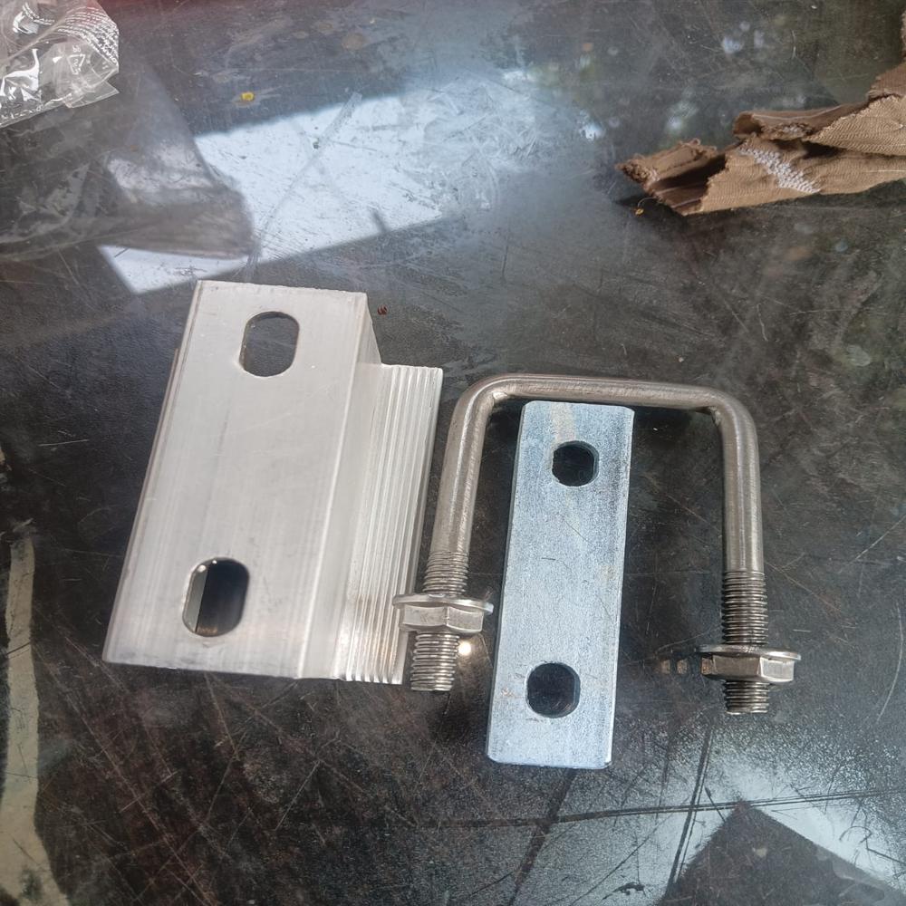 Double Hole Mid Clamp Set - Color: Silver