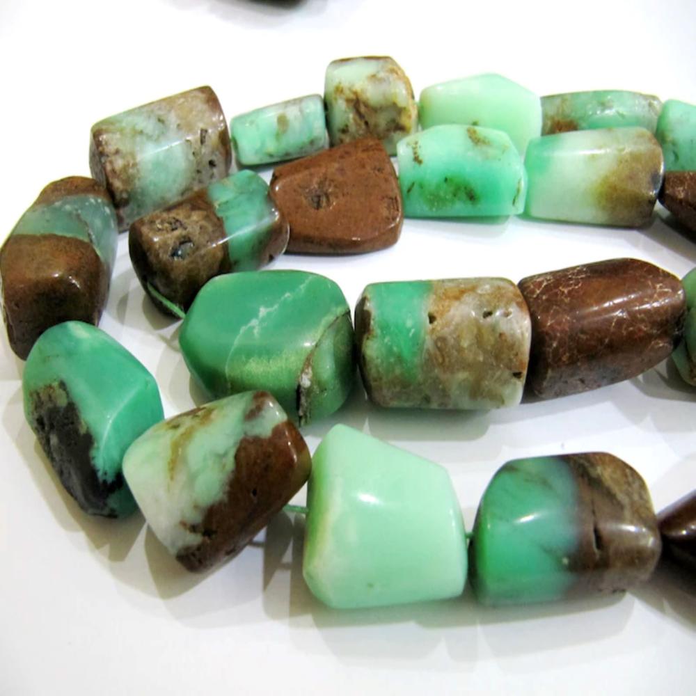 Natural Chrysoprase Smooth Plain Rondelle Beads Strand 8 Inches Long Beads