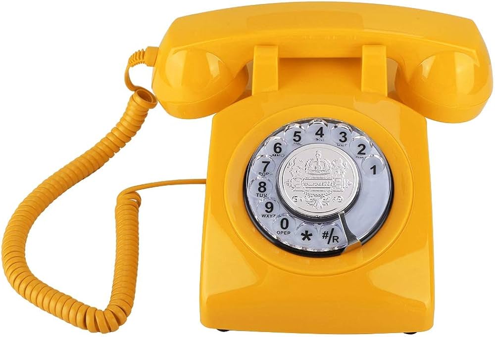 Yellow Bakelite Rotary Dial Telephone
