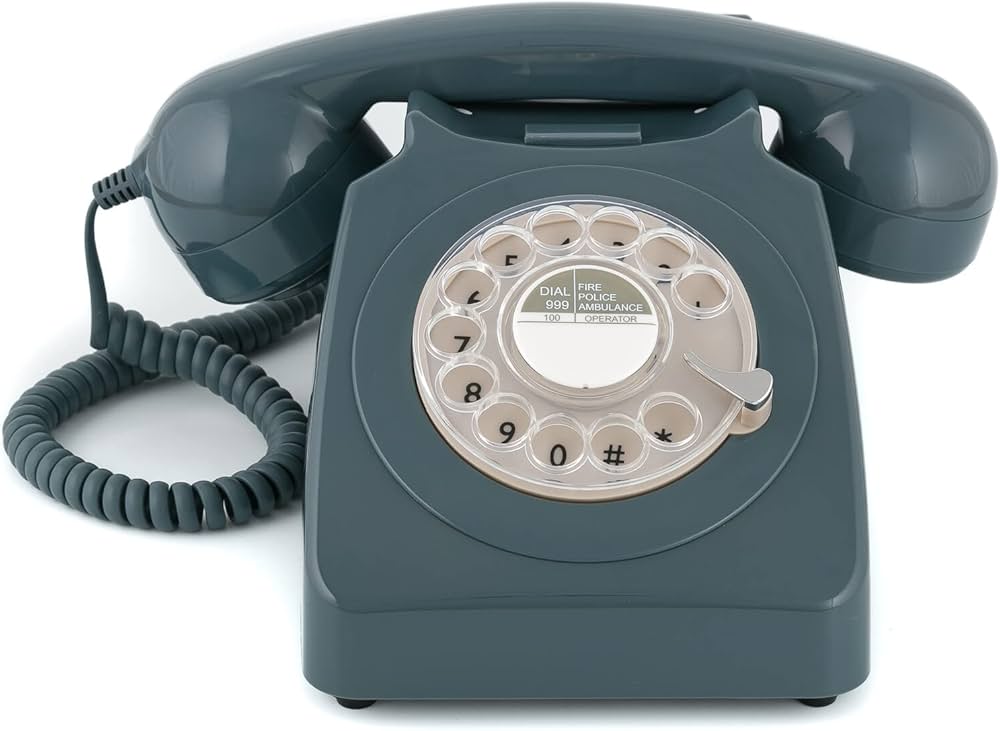 Grey Bakelite Rotary Dial Telephone