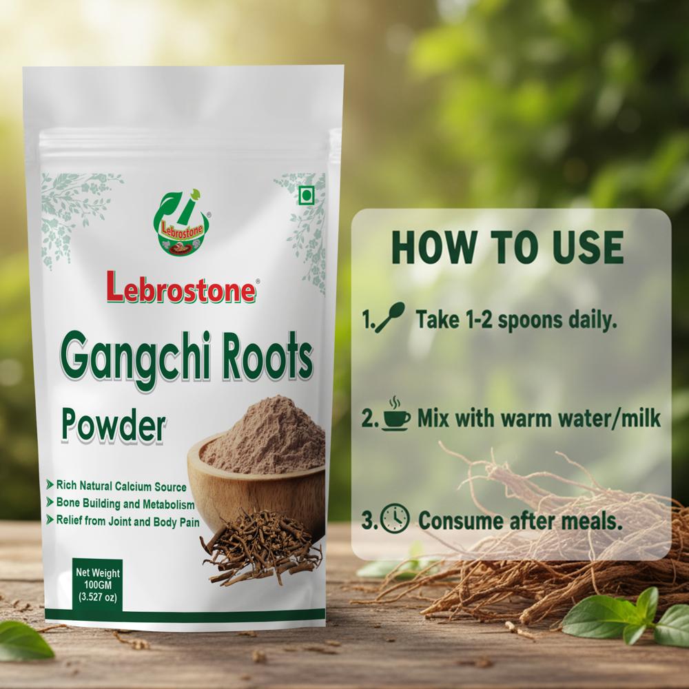Lebrostone Gangchi Roots Powder  Rich Natural Calcium Source for Bone Strength & Joint Pain Relief(100g)