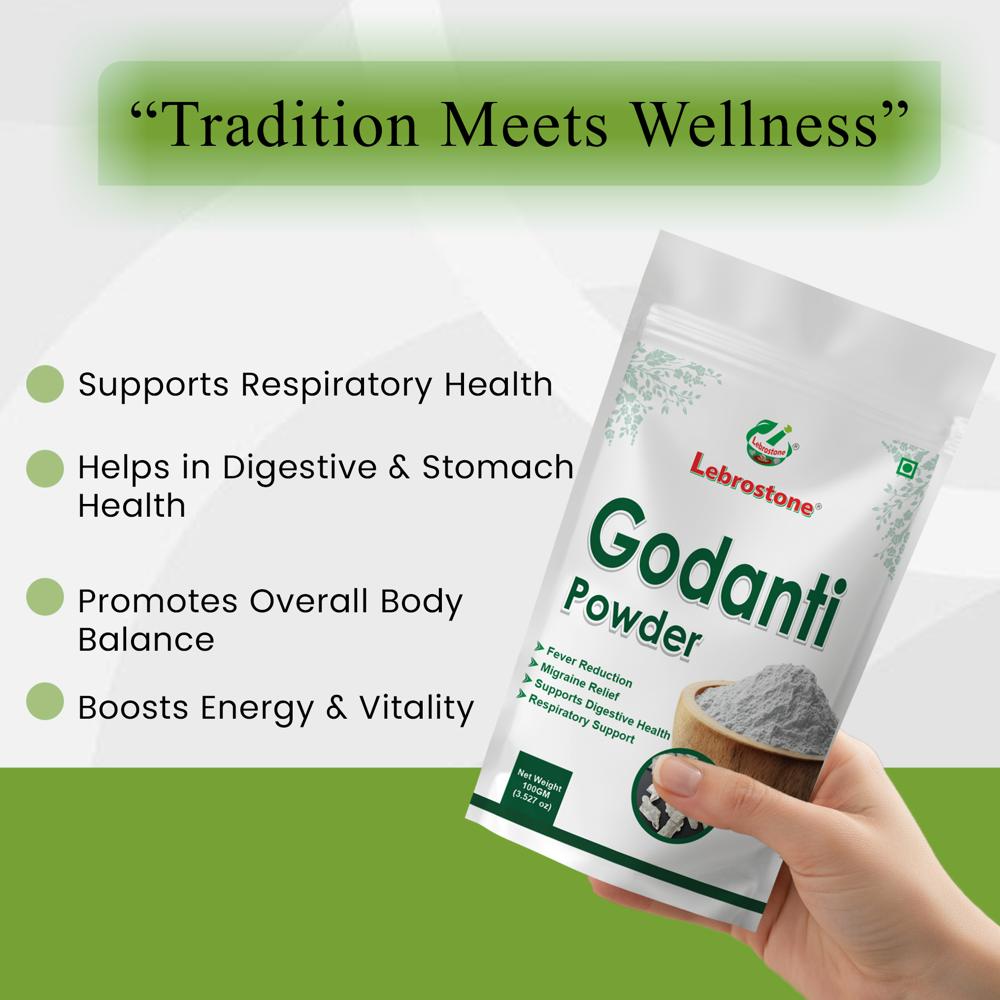 Lebrostone Godanti Powder  Natural Herbal Supplement for Respiratory Health, Digestion, Energy & Overall Wellness(100g)