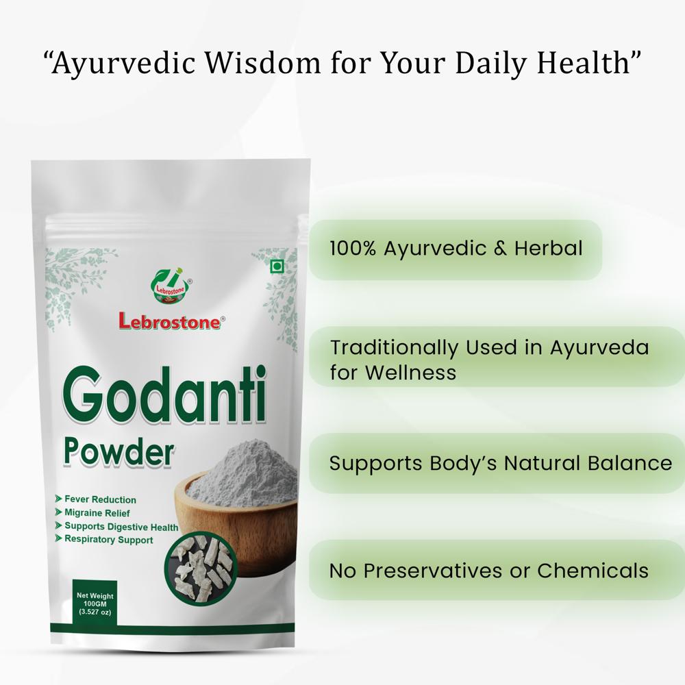 Lebrostone Godanti Powder  Natural Herbal Supplement for Respiratory Health, Digestion, Energy & Overall Wellness(100g)