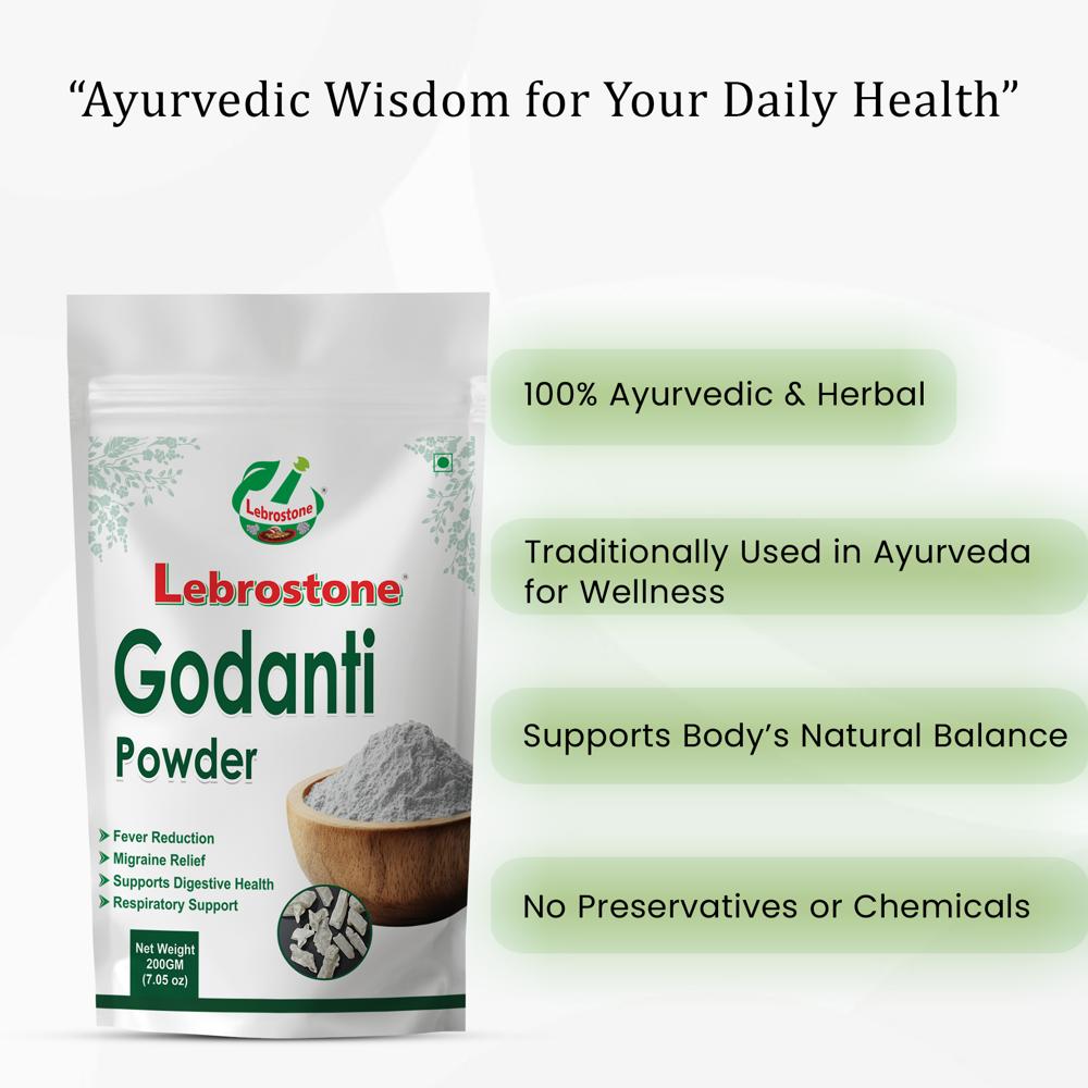 Lebrostone Godanti Powder  Natural Herbal Supplement for Respiratory Health, Digestion, Energy & Overall Wellness(200g)