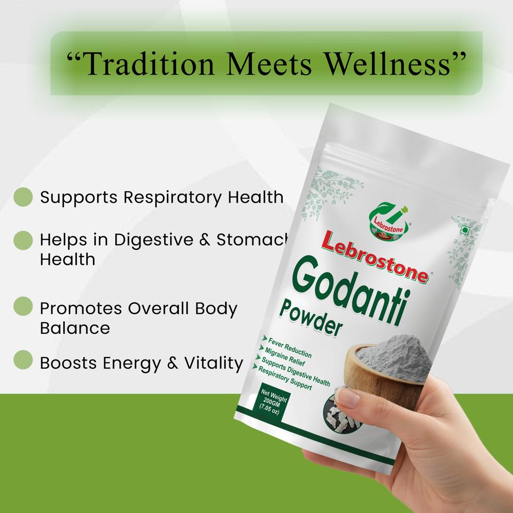 Lebrostone Godanti Powder  Natural Herbal Supplement for Respiratory Health, Digestion, Energy & Overall Wellness(200g)