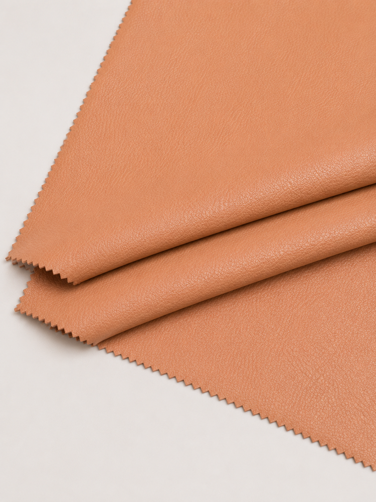Peach Leather Imported Fabric - Attributes: Washable