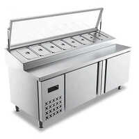 Salad Counter - Color: Silver With Transparent Glass Panels