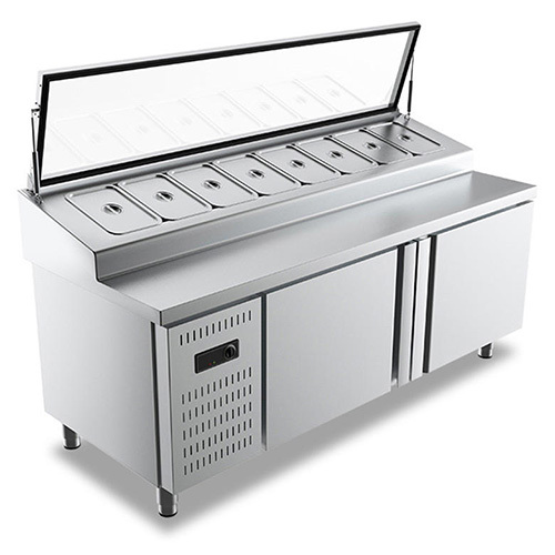 Salad Counter - Color: Silver With Transparent Glass Panels