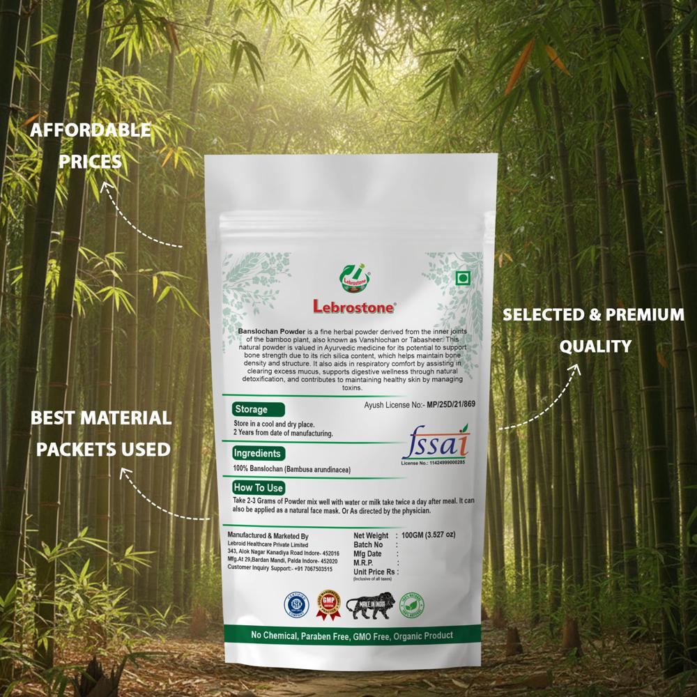  Lebrostone Banslochan Herbal Powder for Hair, Skin, Nails, Bone & Joint Strength| 100g
