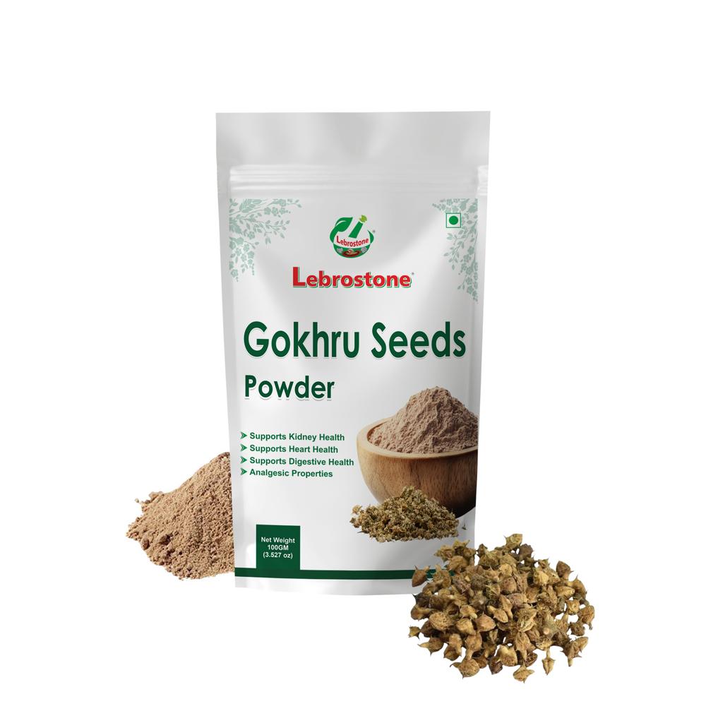 Lebrostone Gokhru Seeds Powder  Supports Kidney & Urinary Health, Reproductive Wellness, Energy, Muscle & Heart Health, Skin & Detoxification(100g)