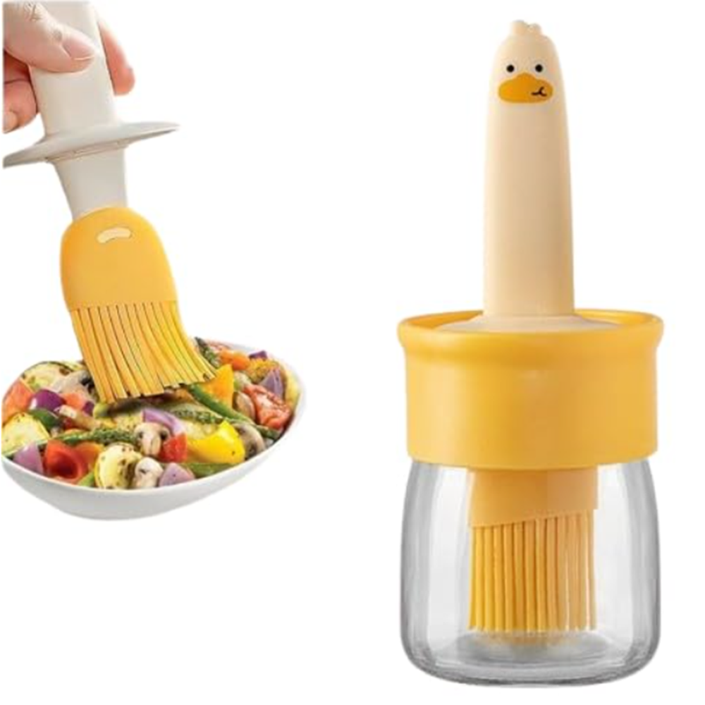 Oil Brush with Pot Container