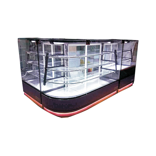 L Shaped Glass Display Counter