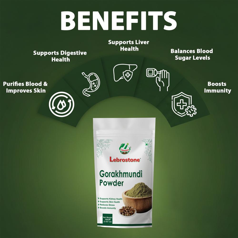 Lebrostone Gorakhmundi Powder  Herbal Supplement for Blood Purification, Liver Health, Digestion & Immunity(100g)