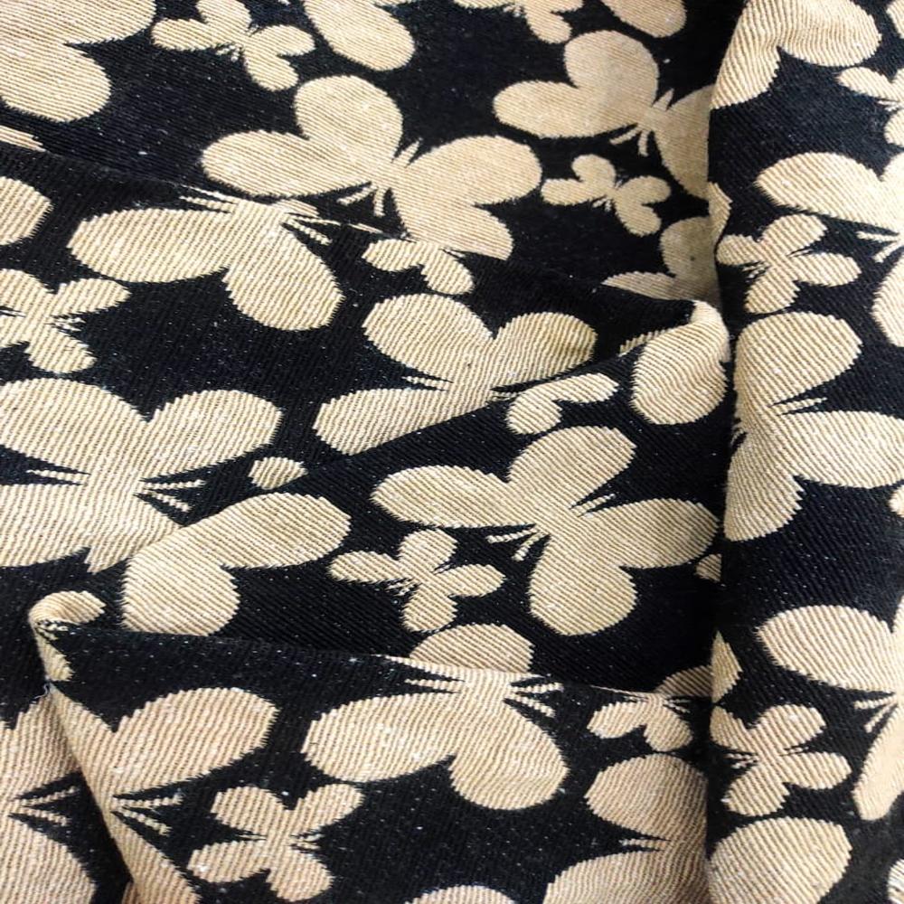 black & beige bag fabric